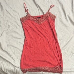 Active Basic Coral Lace Trim Spaghetti Strap Cami